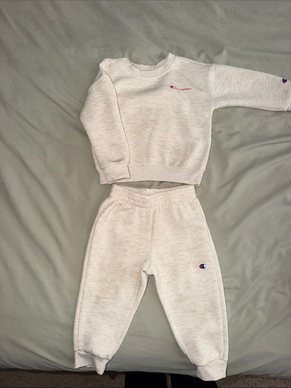 Champion Kids Oatmeal/Cream Sweatpants - Cozy Casual Bottoms